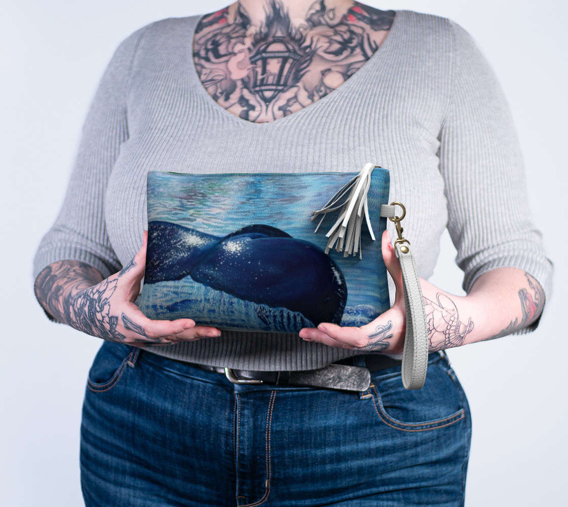 Sanctuary - Winter Whales - Vegan Leather Clutch Bag