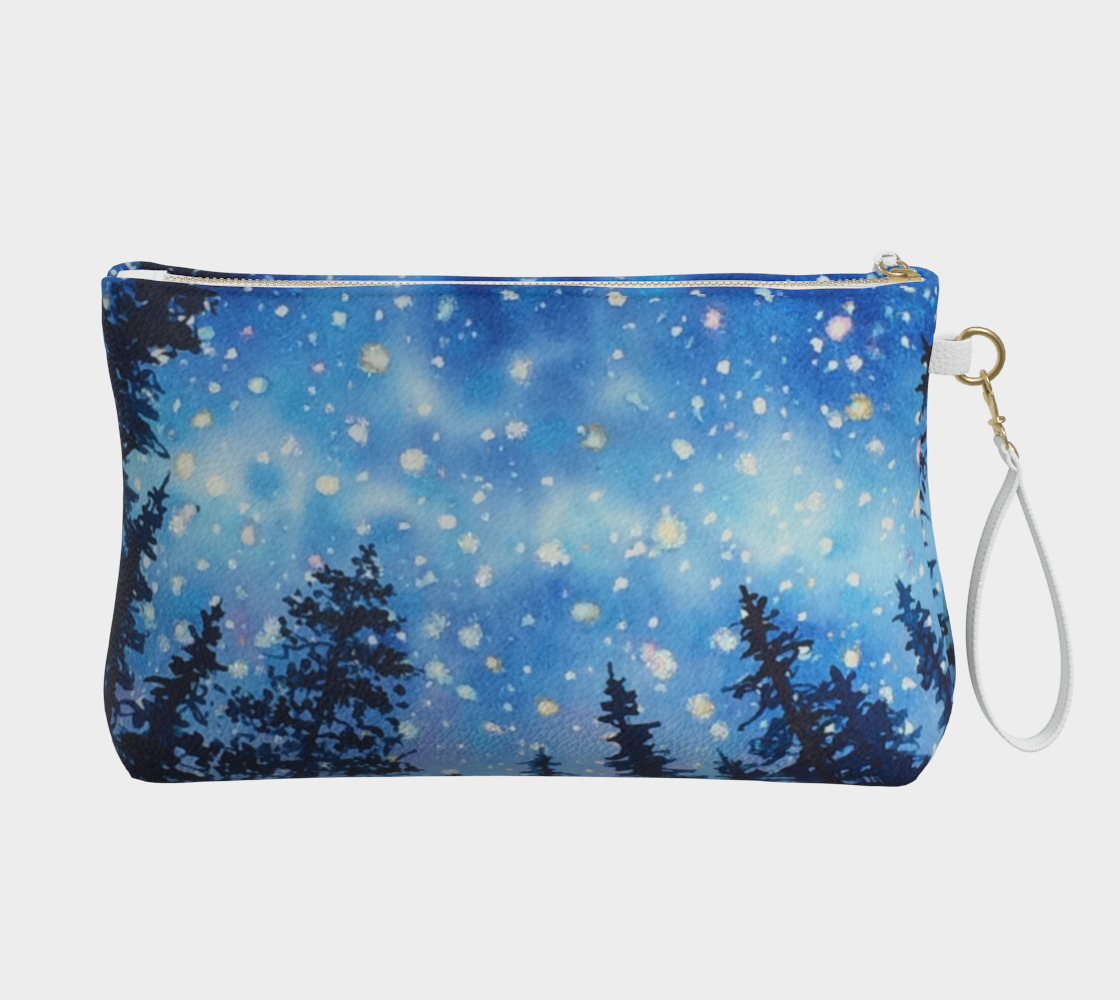 "Camp Stars" Stars Art - Vegan Leather Clutch Bag