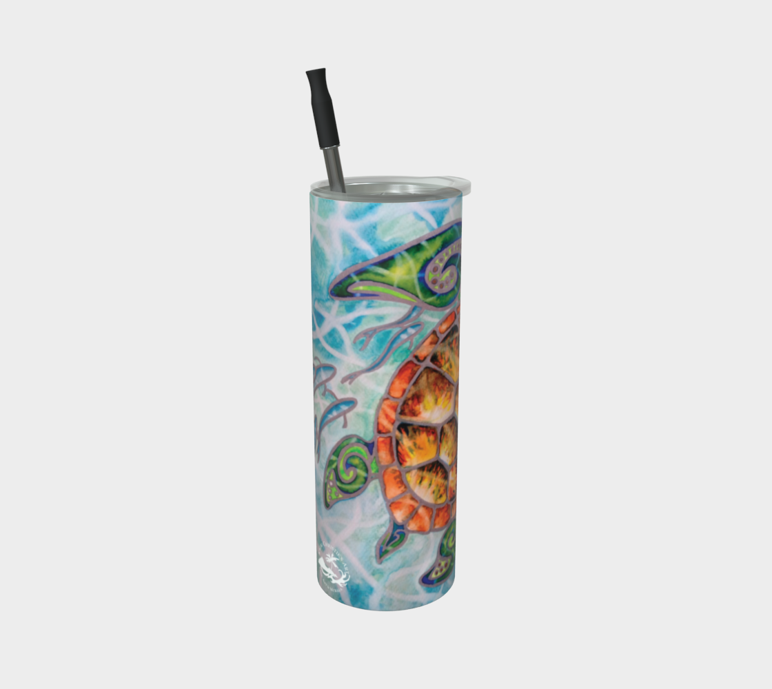 Honu Sea Turtle Art Print Steel Tumbler Drinkware