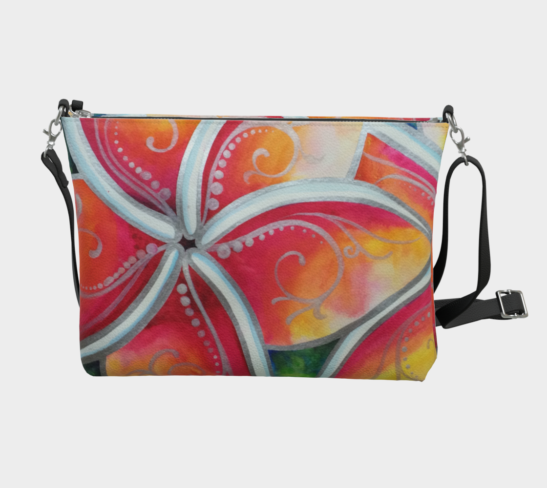 Plumeria Flower Fangenpani Art Print Purse / Shoulder Bag with Long Strap