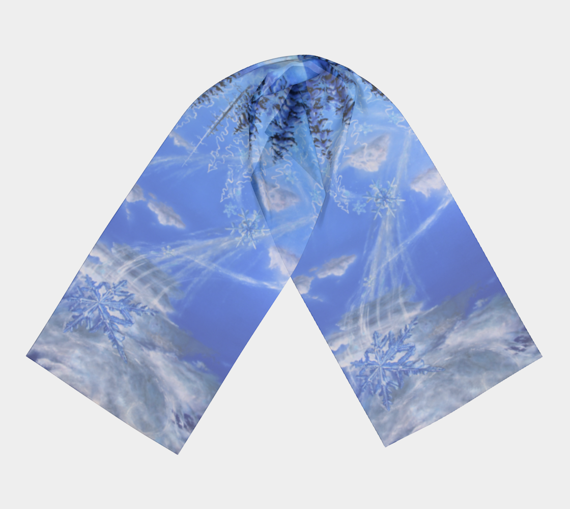 Long Scarf ~ Spirit of Inspiration Snowflake Oil Painting art by Artist Christie Marie Elder