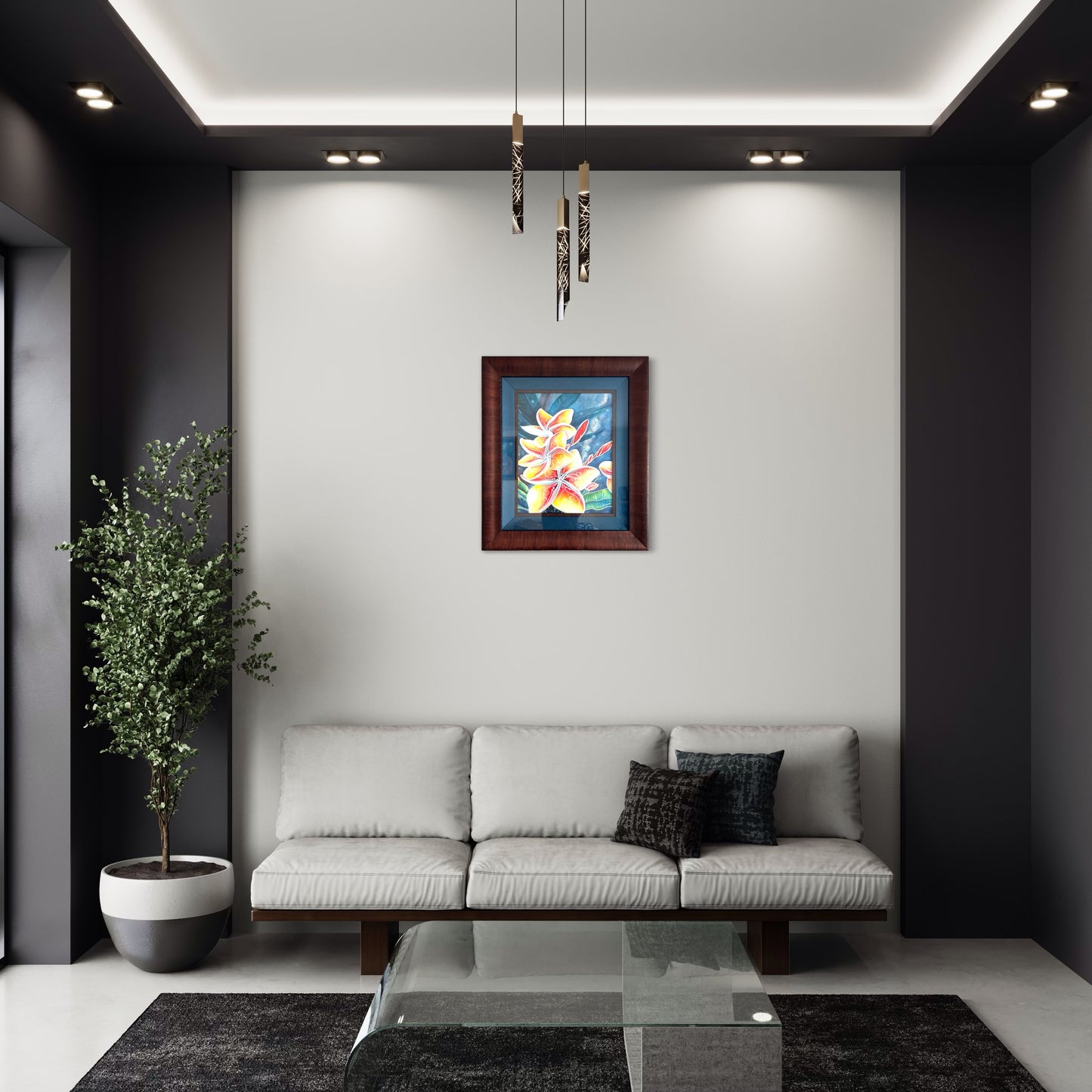 Fine Art Print "Mana" Plumeria stylized flower art frangipani picture 16" x 20"