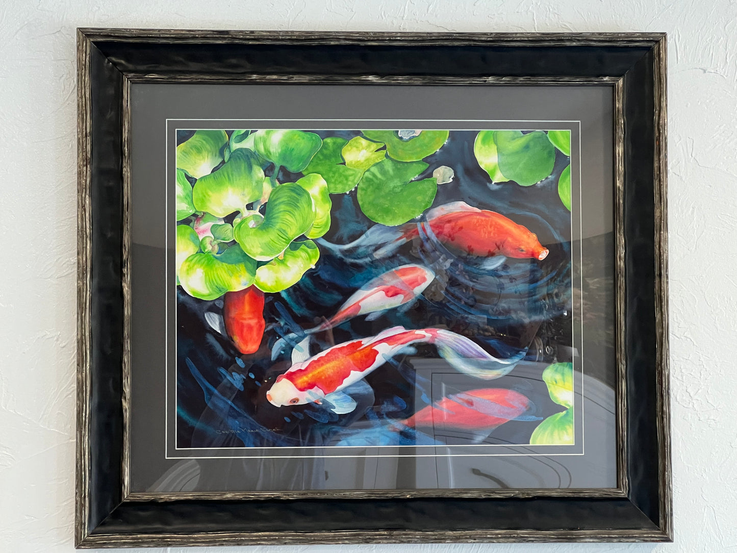 ORIGINAL WATERCOLOR Painting Koi Fish Art Gallery fine art by Artist Christie Marie E. Russell ©