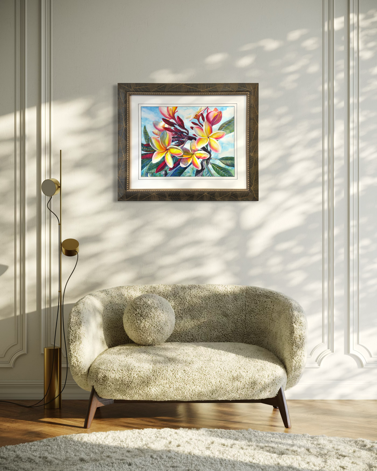 Original Large Watercolor Painting Art, Tropical Plumeria Flowers, Beautiful Hawaiian Artist Christie Marie ©