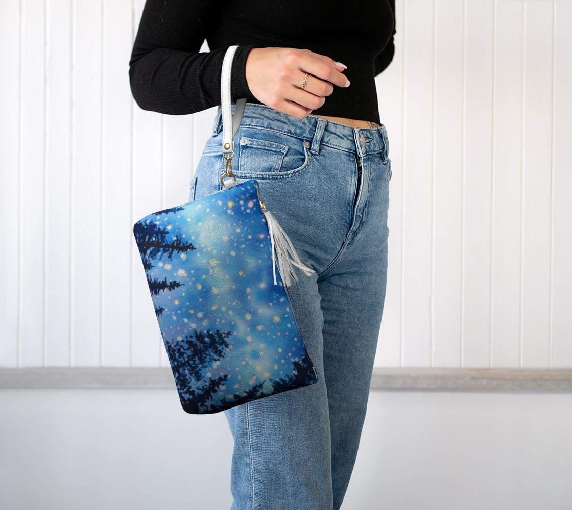 "Camp Stars" Stars Art - Vegan Leather Clutch Bag