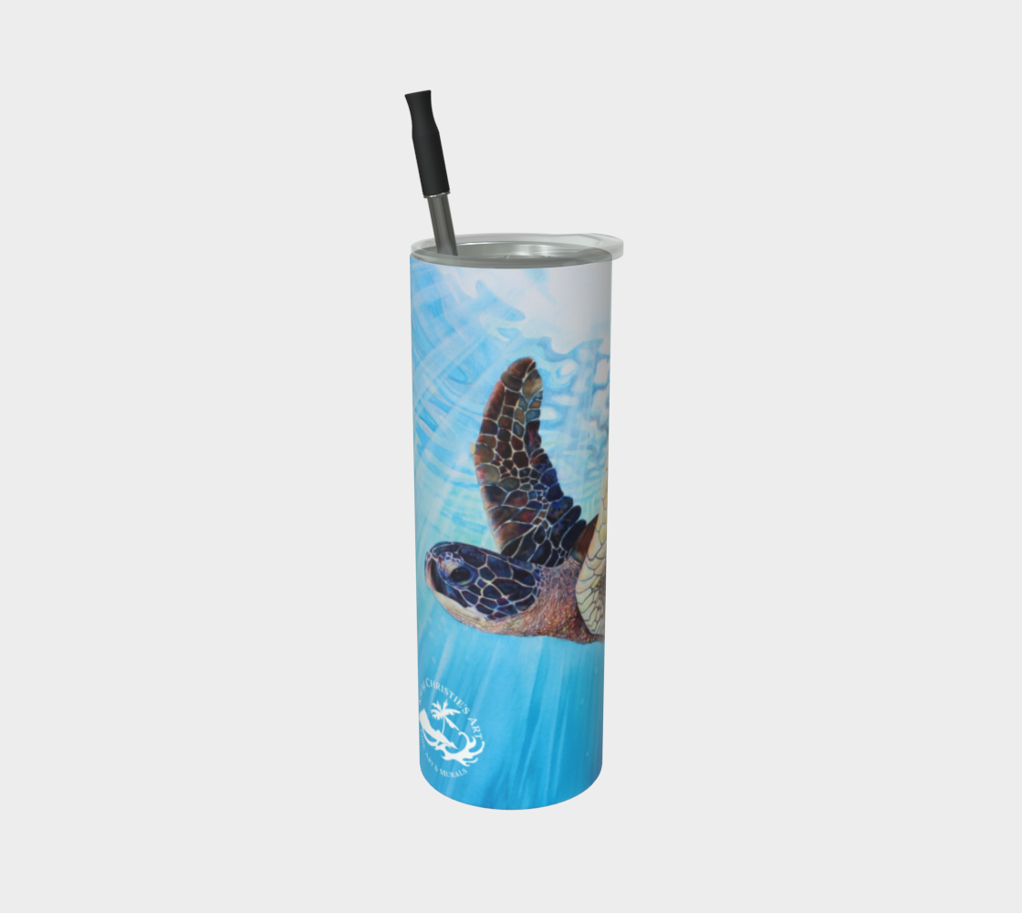 Aloha Spirit / Sea Turtle Art Print, Steel Tumbler, Drinkware