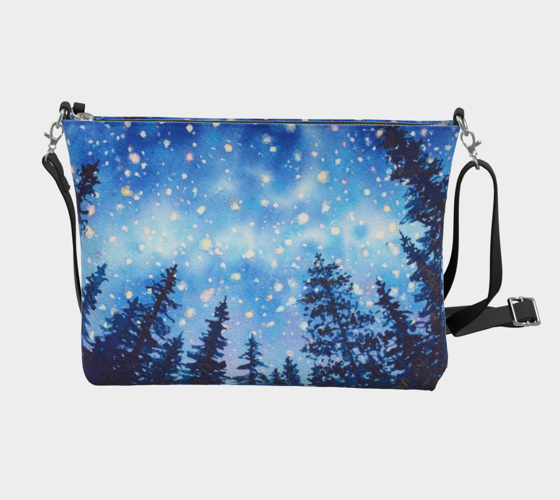 Forest & Stars "Camp" Art Print Purse / Shoulder Bag with Long Strap