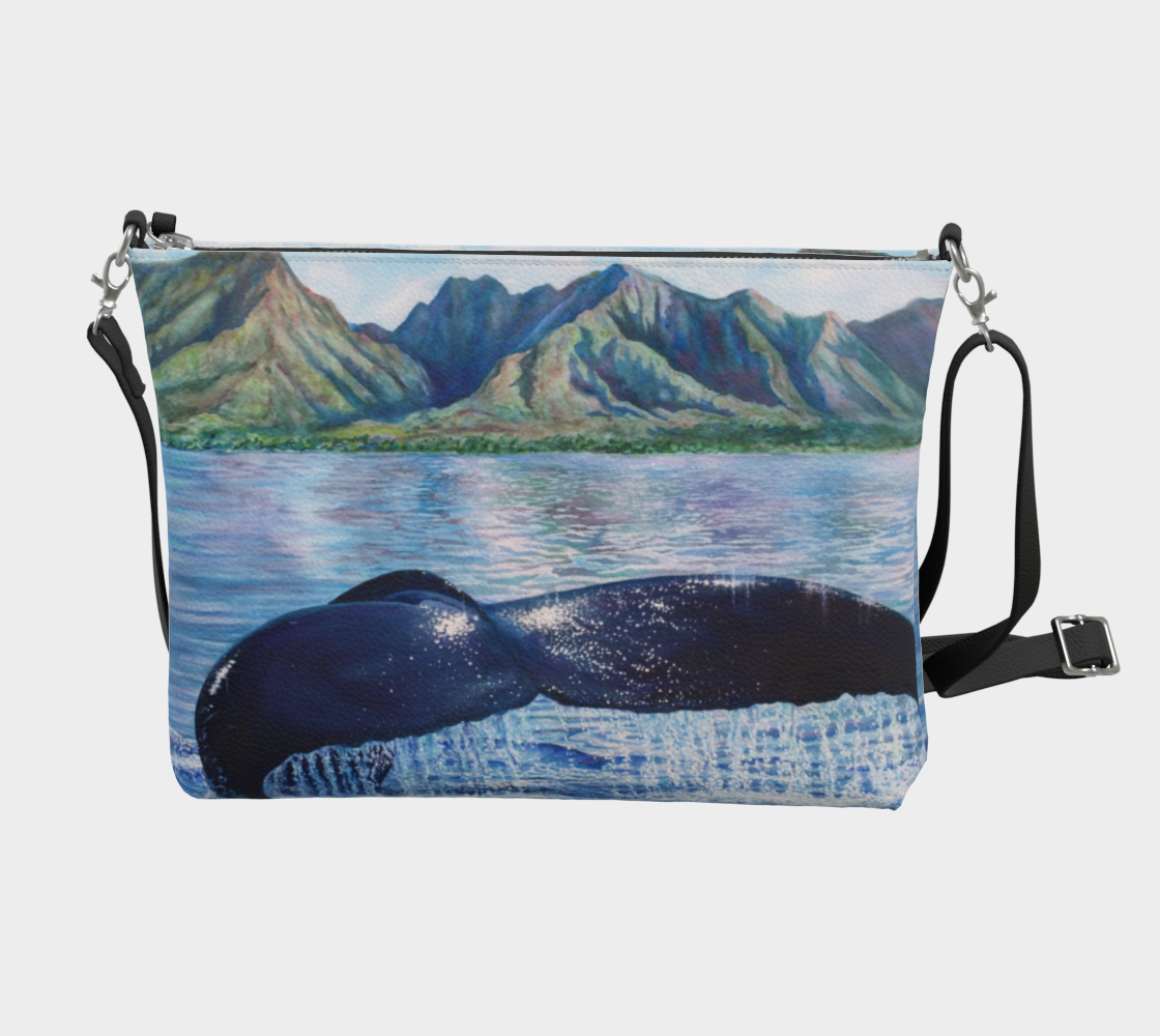 Whale Tale Art Print Purse / Shoulder Bag with Long Strap