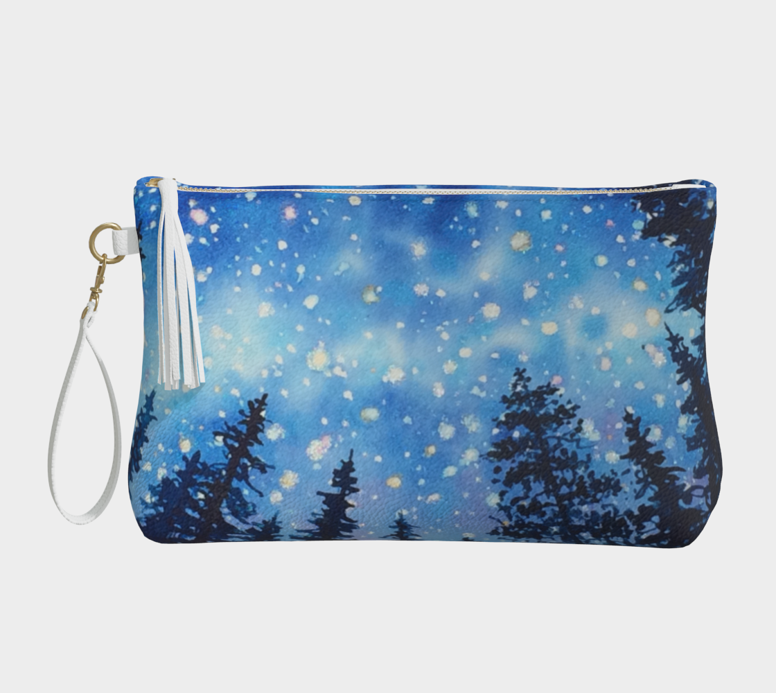 "Camp Stars" Stars Art - Vegan Leather Clutch Bag