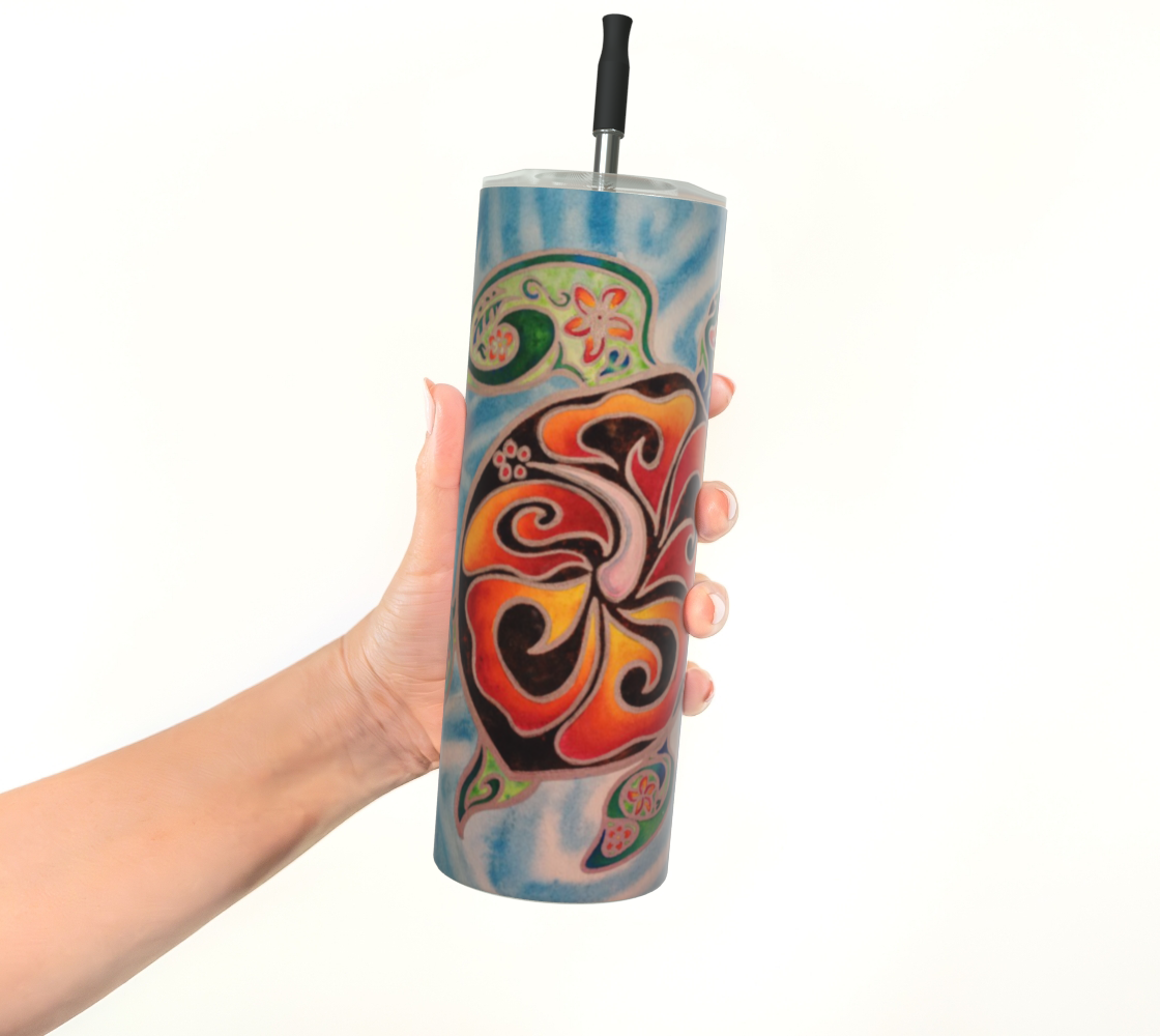 Honu / Sea Turtle Art Print, Steel Tumbler Drinkware