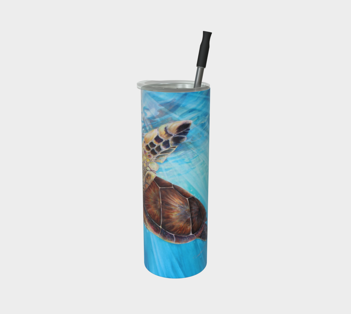 Aloha Spirit / Sea Turtle Art Print, Steel Tumbler, Drinkware