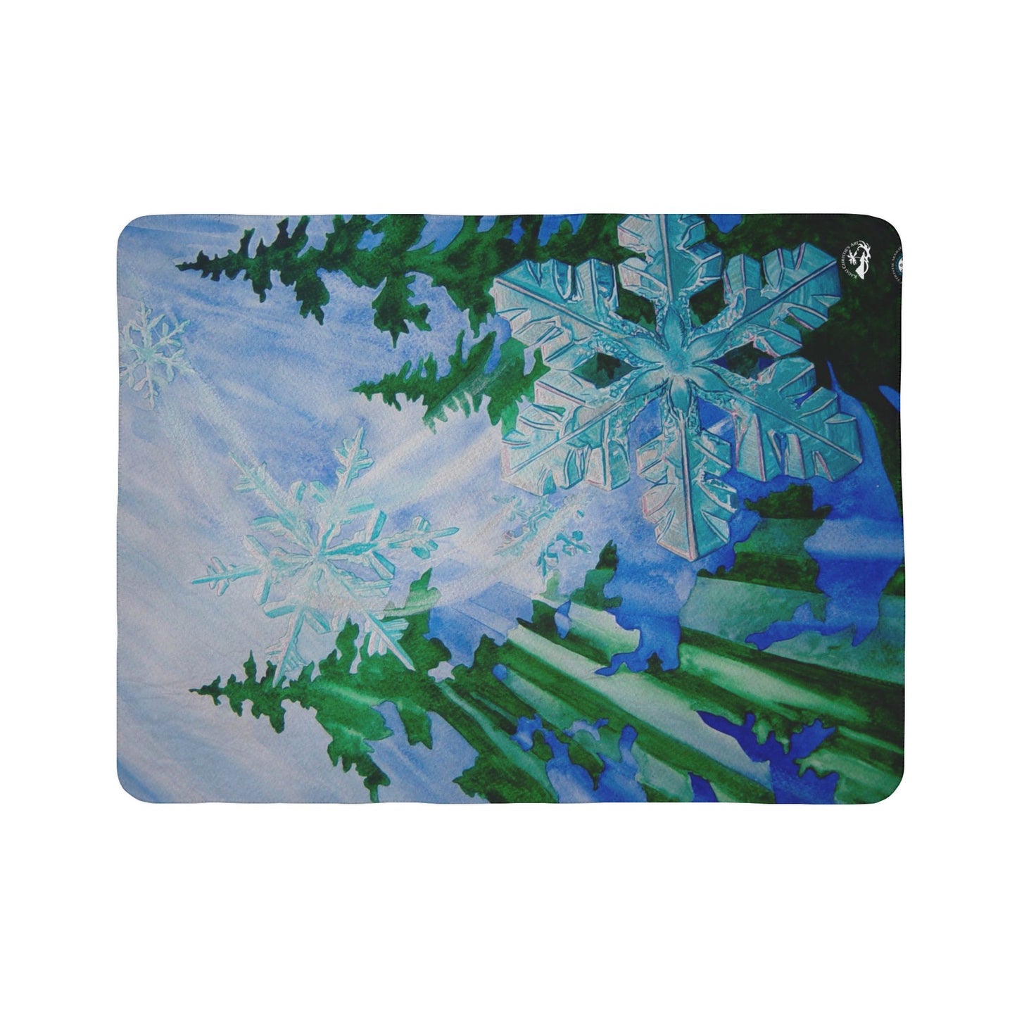 Snowflake Forest Fleece Blanket — Cozy Sherpa Throw for Winter Nights