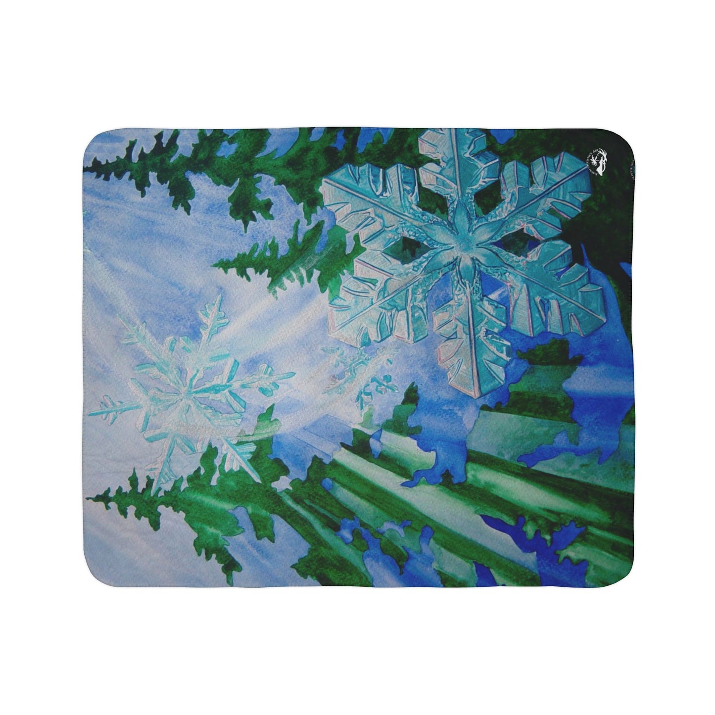 Snowflake Forest Fleece Blanket — Cozy Sherpa Throw for Winter Nights