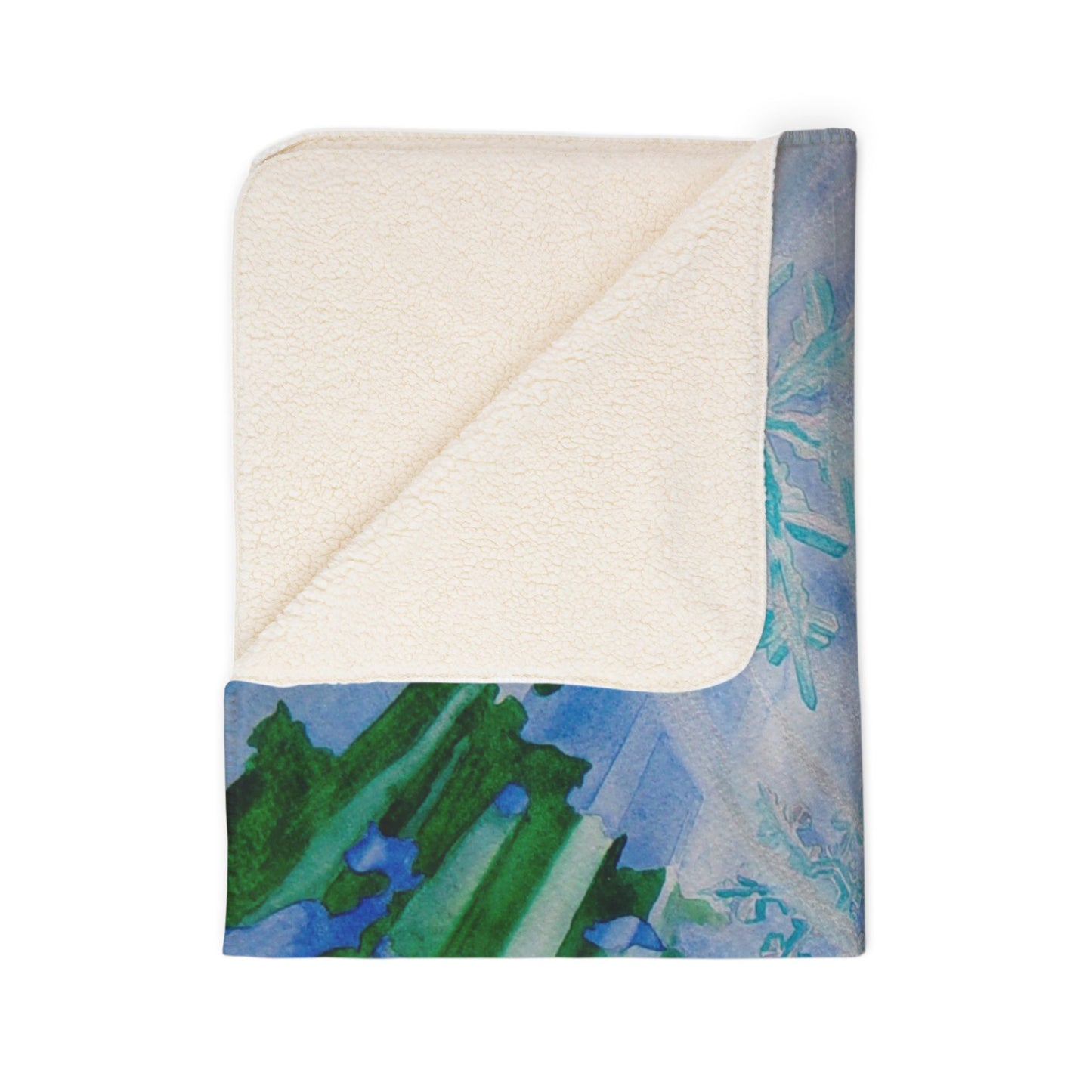 Snowflake Forest Fleece Blanket — Cozy Sherpa Throw for Winter Nights