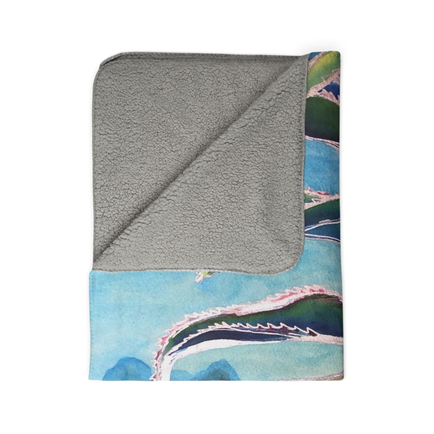 Pineapple Art Fleece Sherpa Blanket — Tropical Pineapple Print Cozy Throw