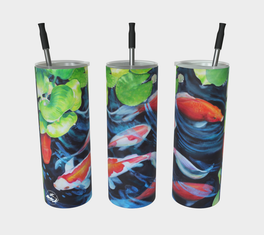 Koi Fish Art Print Steel Tumbler Drinkware