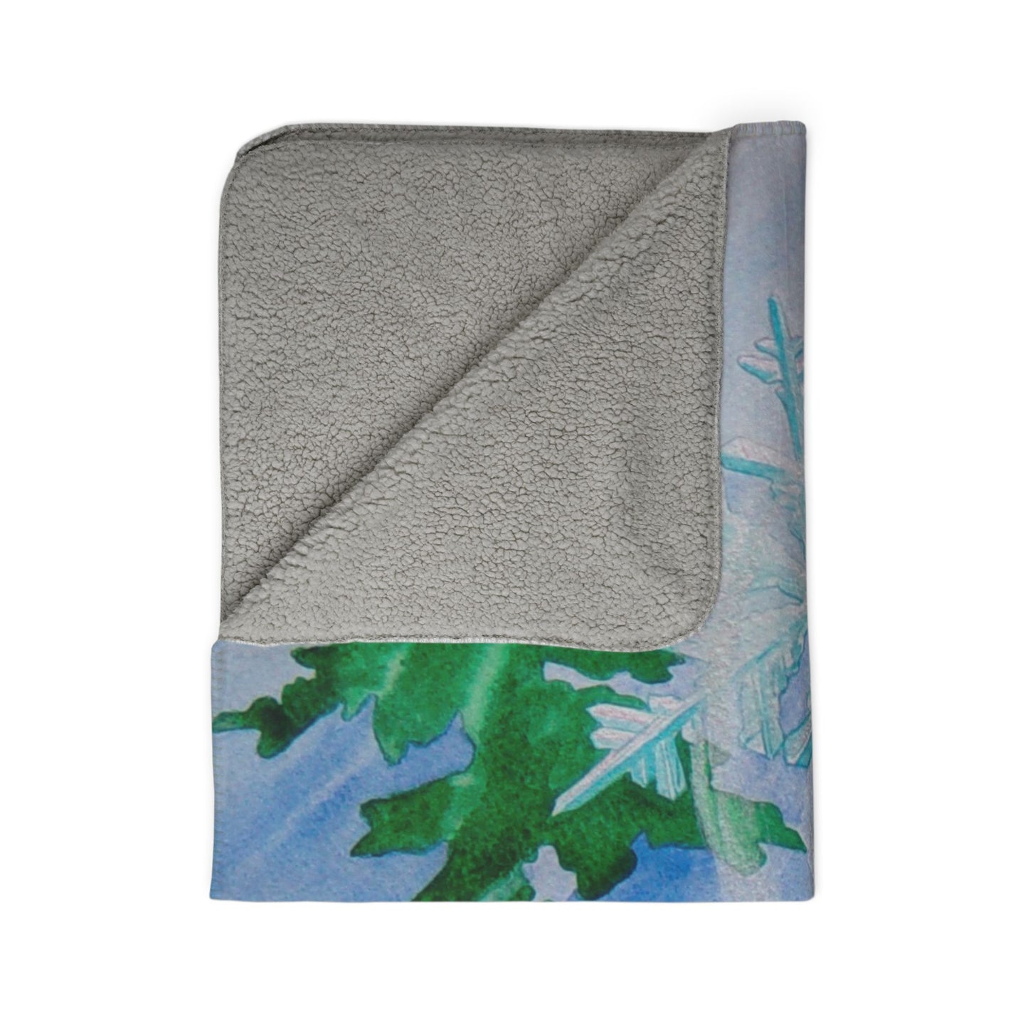 Snowflake Forest Fleece Blanket — Cozy Sherpa Throw for Winter Nights