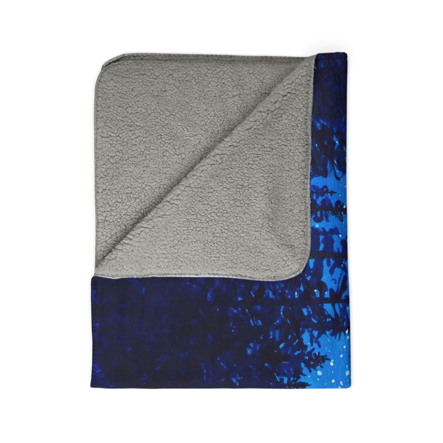 Star Lite Forest Starry Night sky watercolor art Fleece Sherpa Blanket
