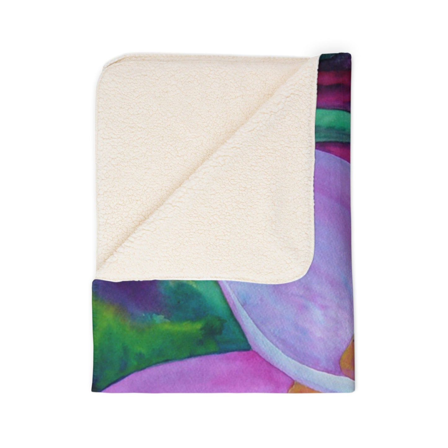 Pink Plumeria Blossom Fleece Sherpa Blanket — Soft Floral Hawaiian Pua Throw