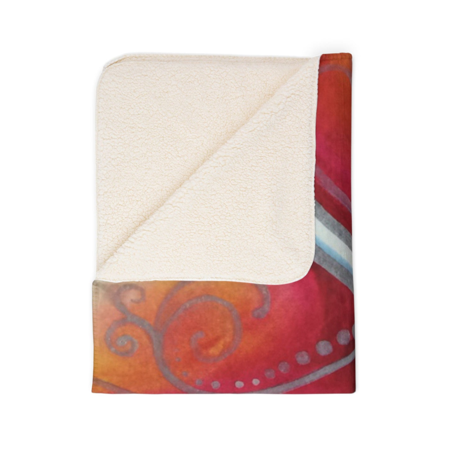 Plumeria Floral Sherpa Blanket — Tropical Hibiscus Plush Throw