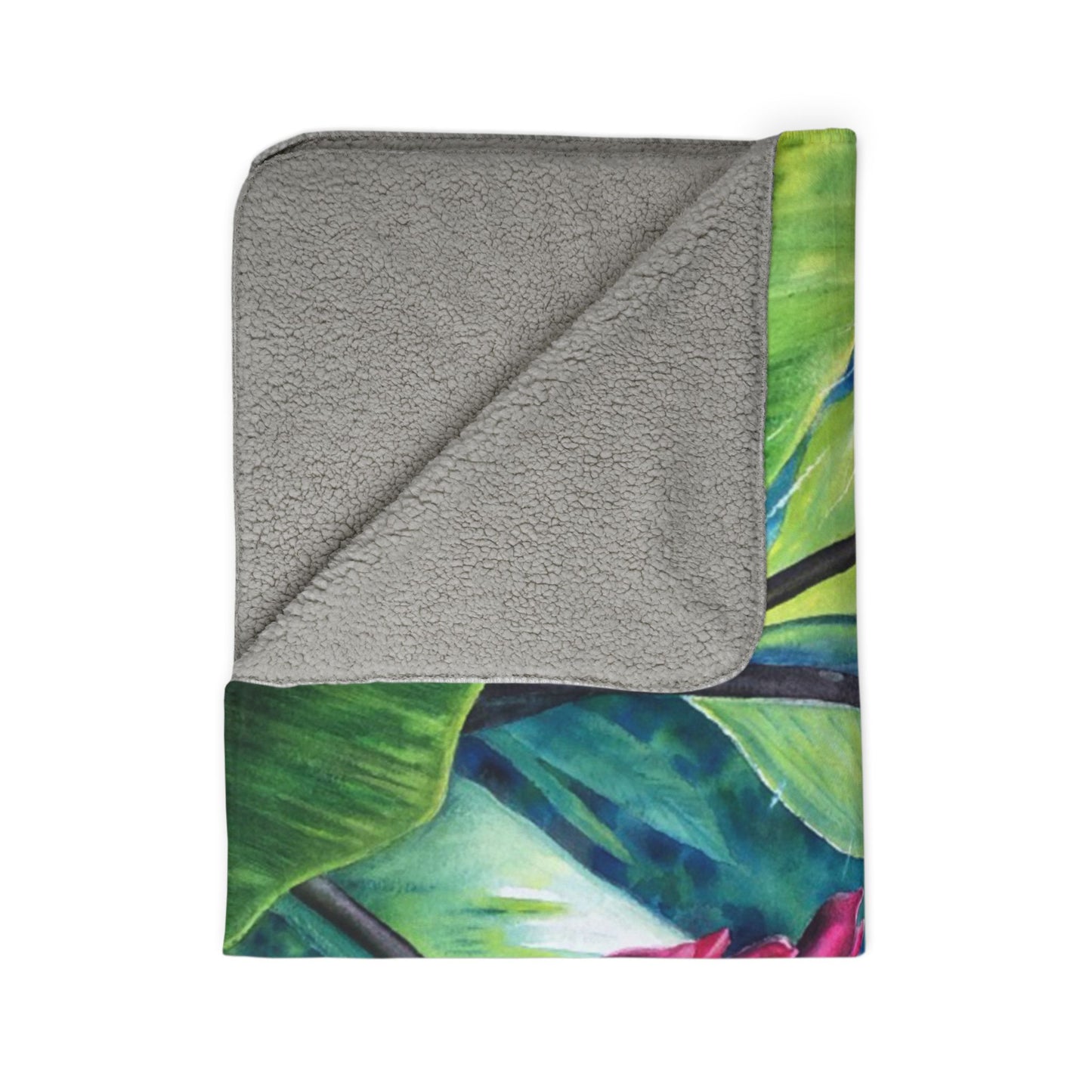 Tropical Red Ginger Fleece Sherpa Blanket