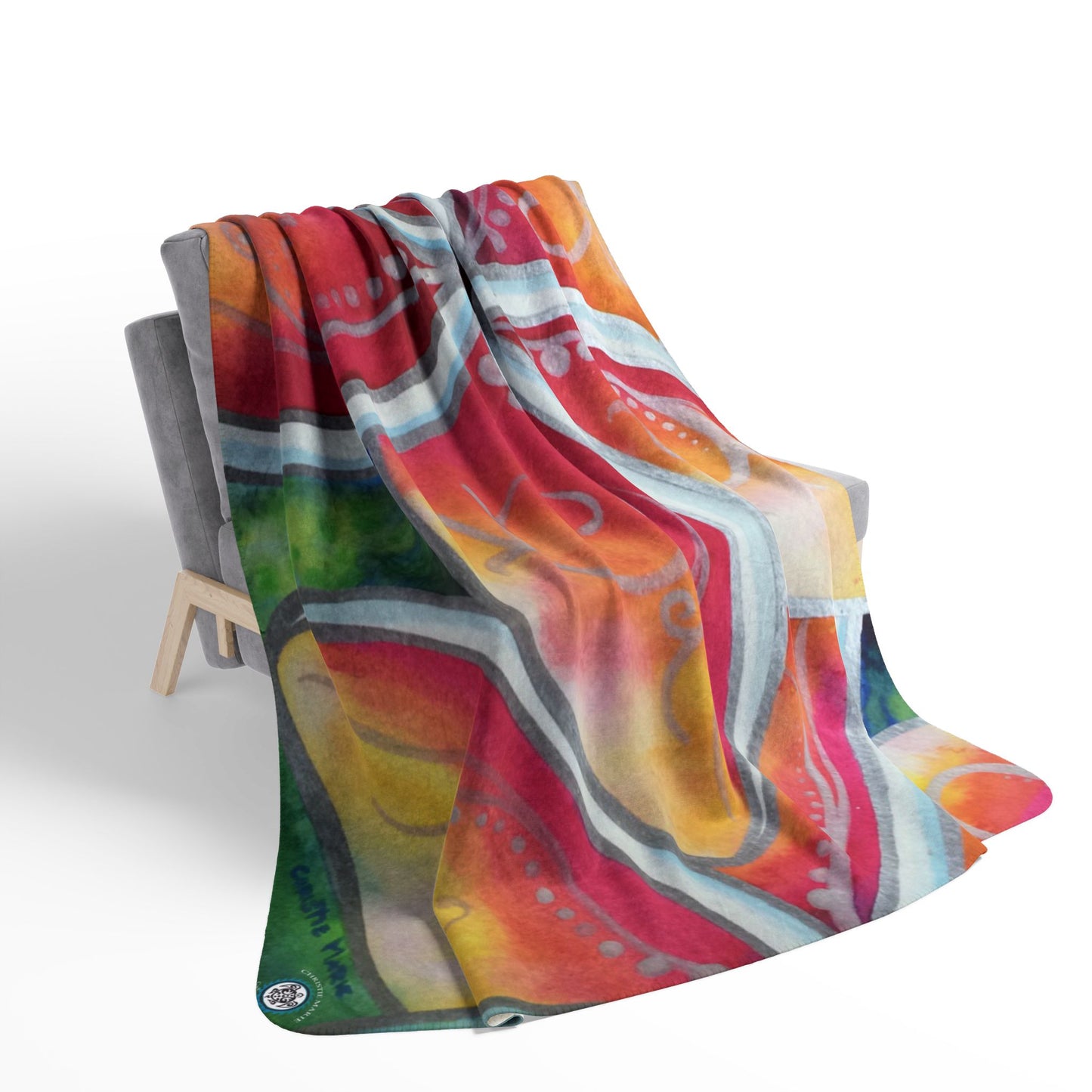 Plumeria Floral Sherpa Blanket — Tropical Hibiscus Plush Throw