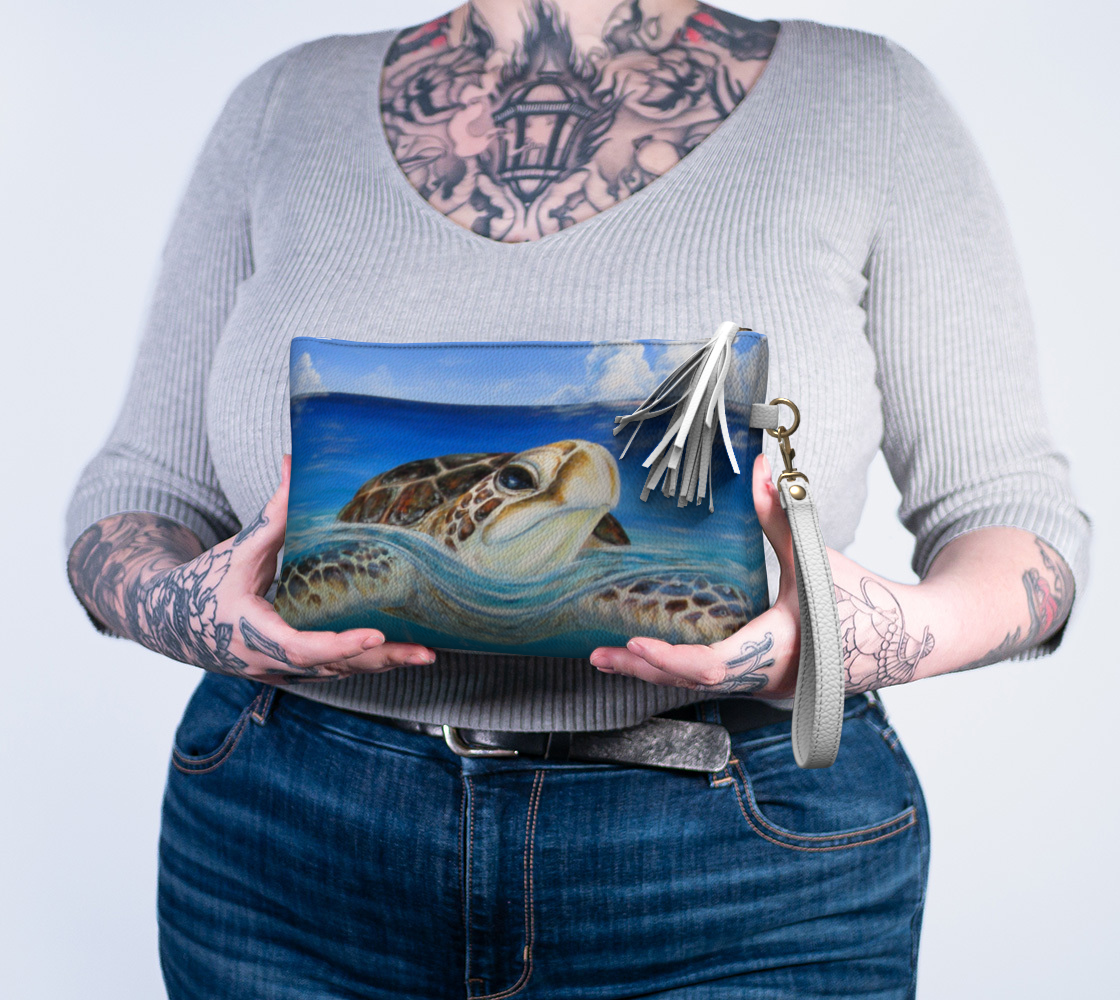 "Peace of the Tropics" Vegan Leather Clutch Bag