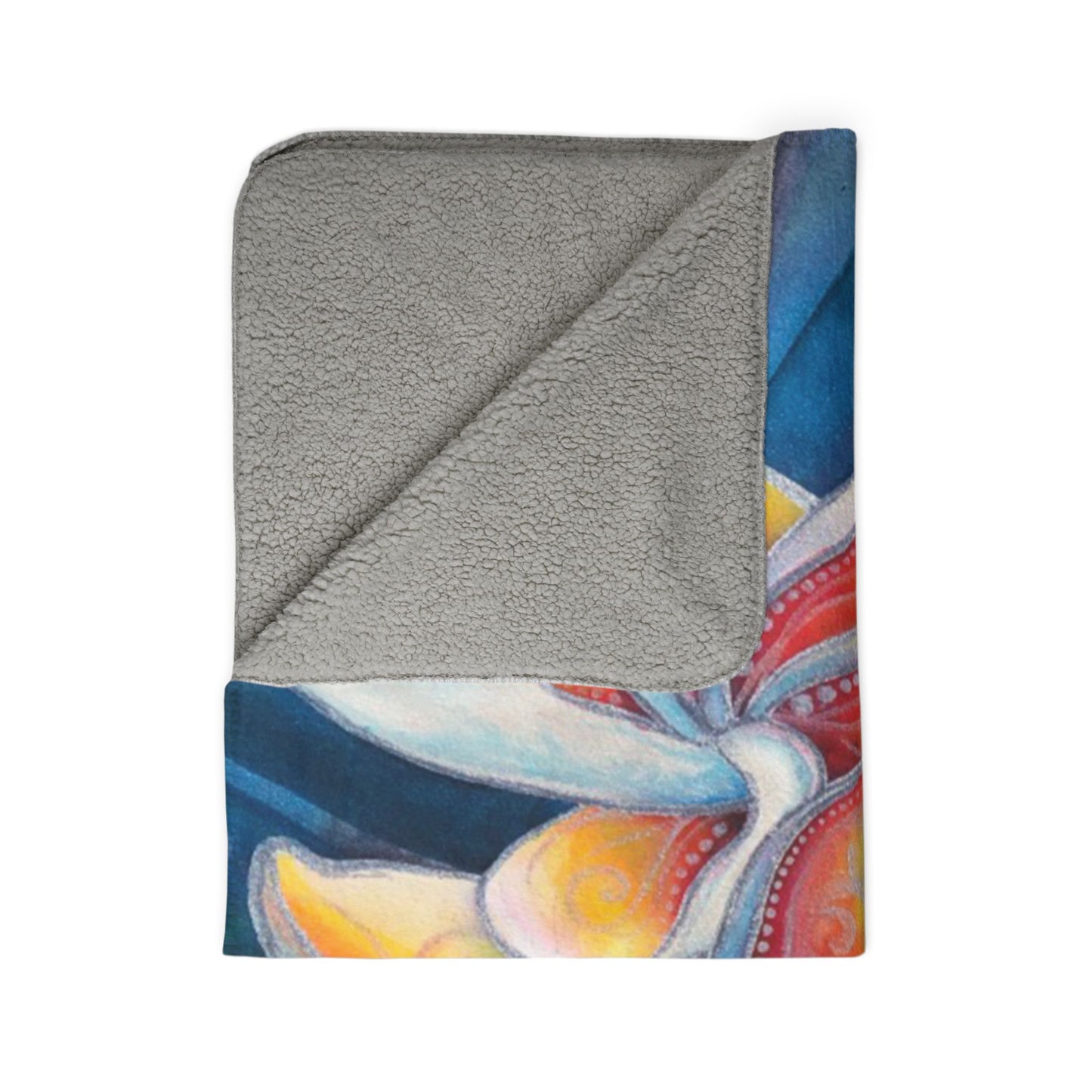Tropical Plumeria Sherpa Blanket — Vibrant Floral Fleece Throw