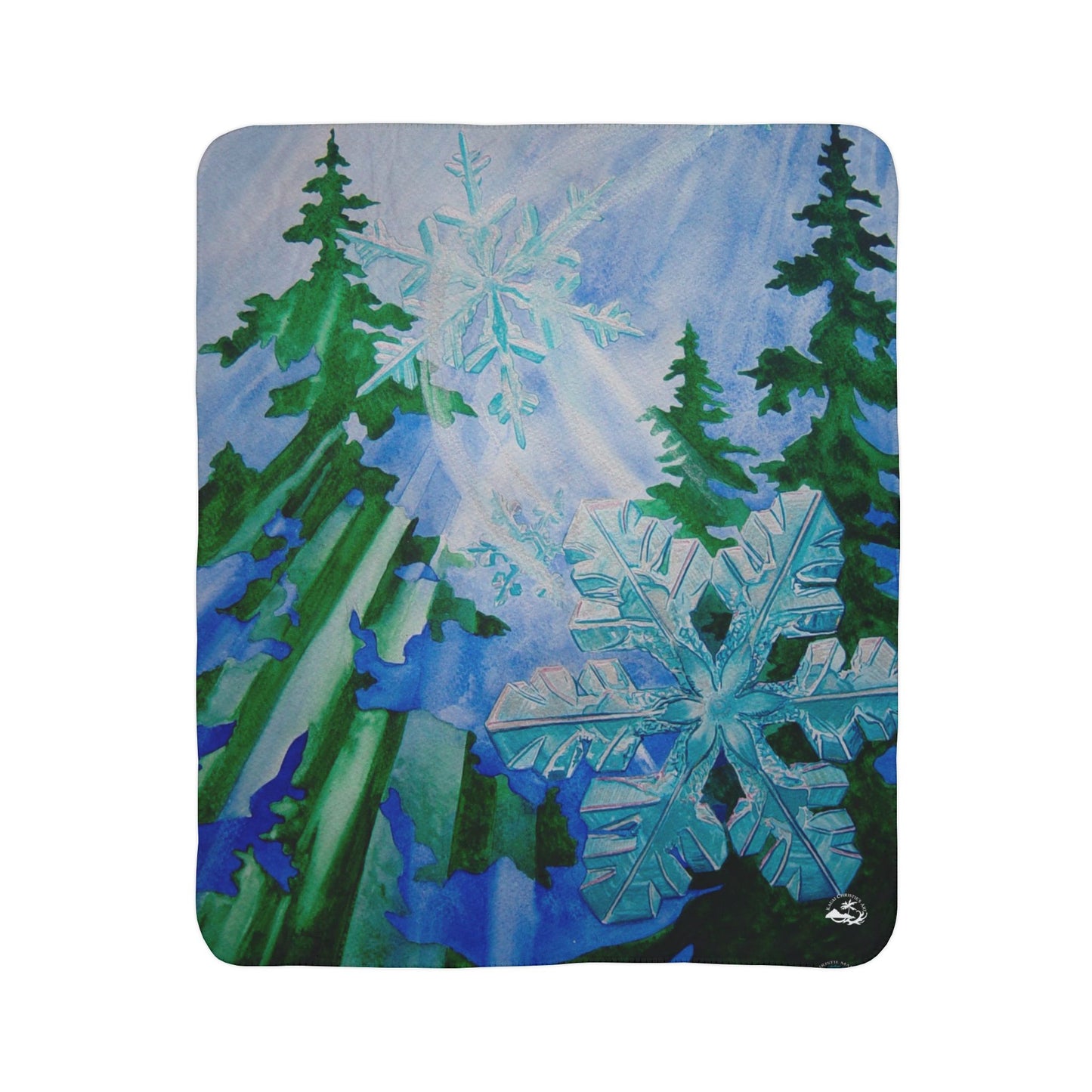 Snowflake Forest Fleece Blanket — Cozy Sherpa Throw for Winter Nights