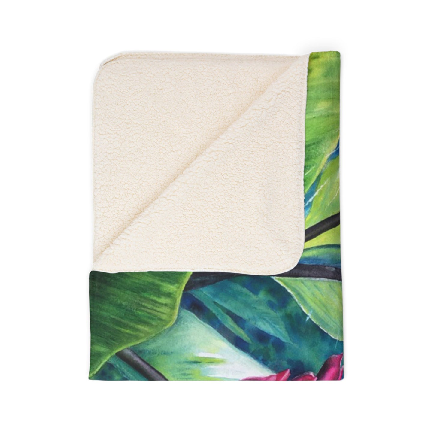 Tropical Red Ginger Fleece Sherpa Blanket