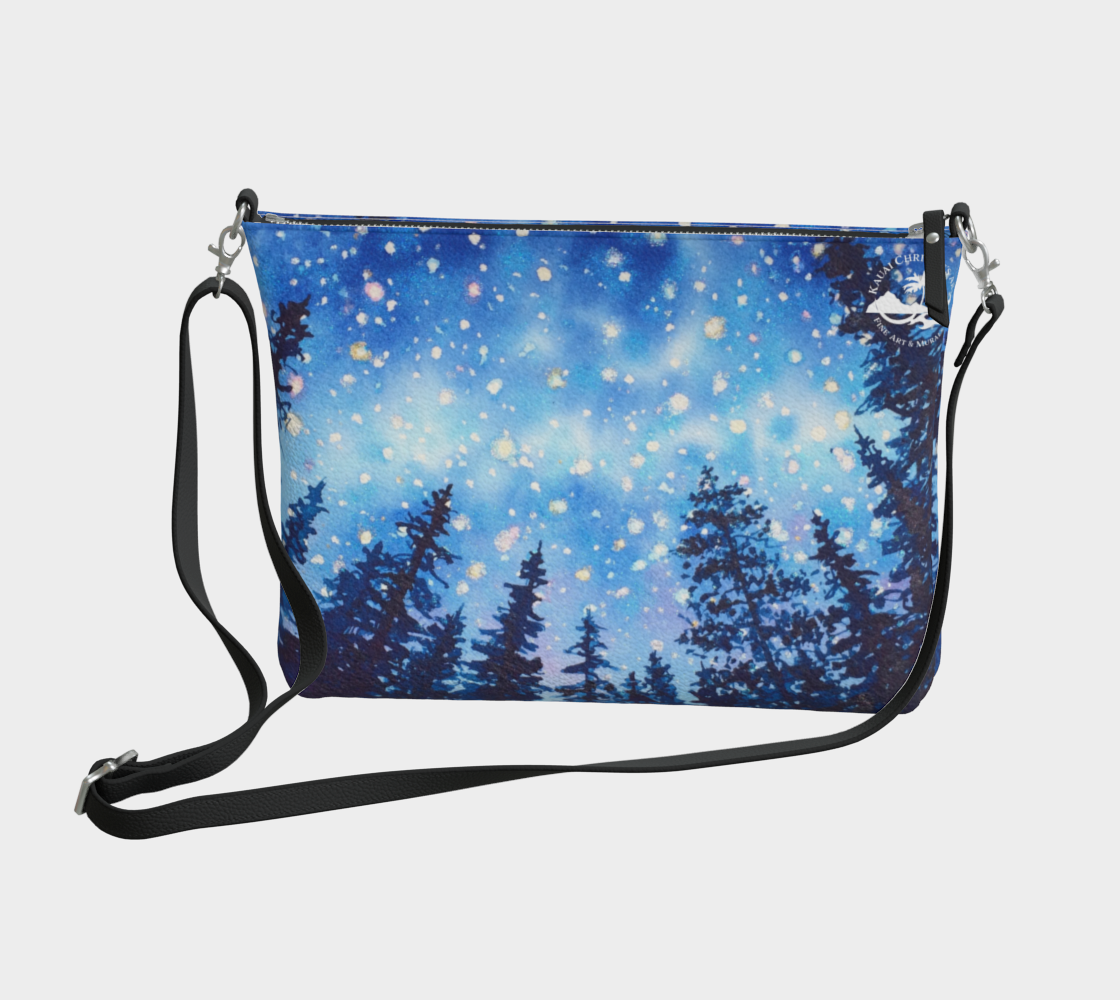 Forest & Stars "Camp" Art Print Purse / Shoulder Bag with Long Strap