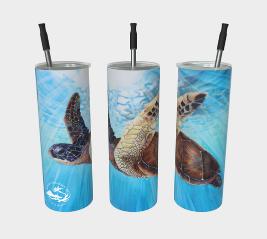 Aloha Spirit / Sea Turtle Art Print, Steel Tumbler, Drinkware