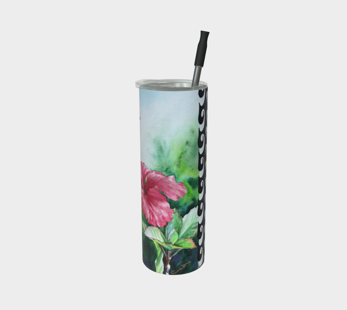 Aloha, Hibiscus Flower Art Print, Steel Tumbler Drinkware