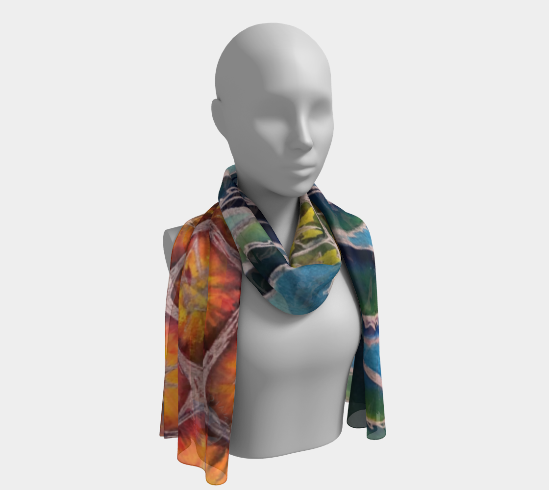 Long Scarf ~ Sweet Welcome Pineapple art print scarf by artist Christie Marie