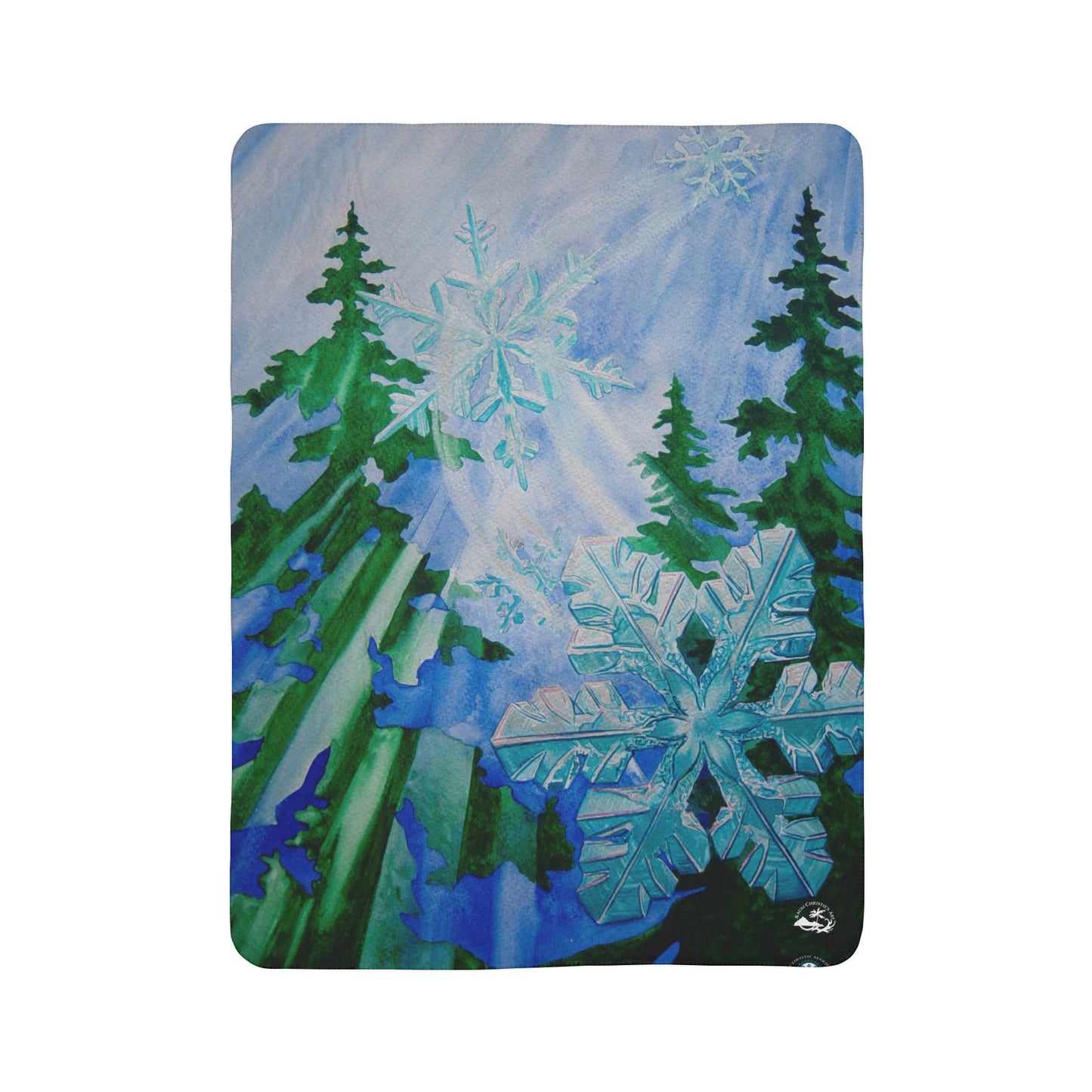 Snowflake Forest Fleece Blanket — Cozy Sherpa Throw for Winter Nights