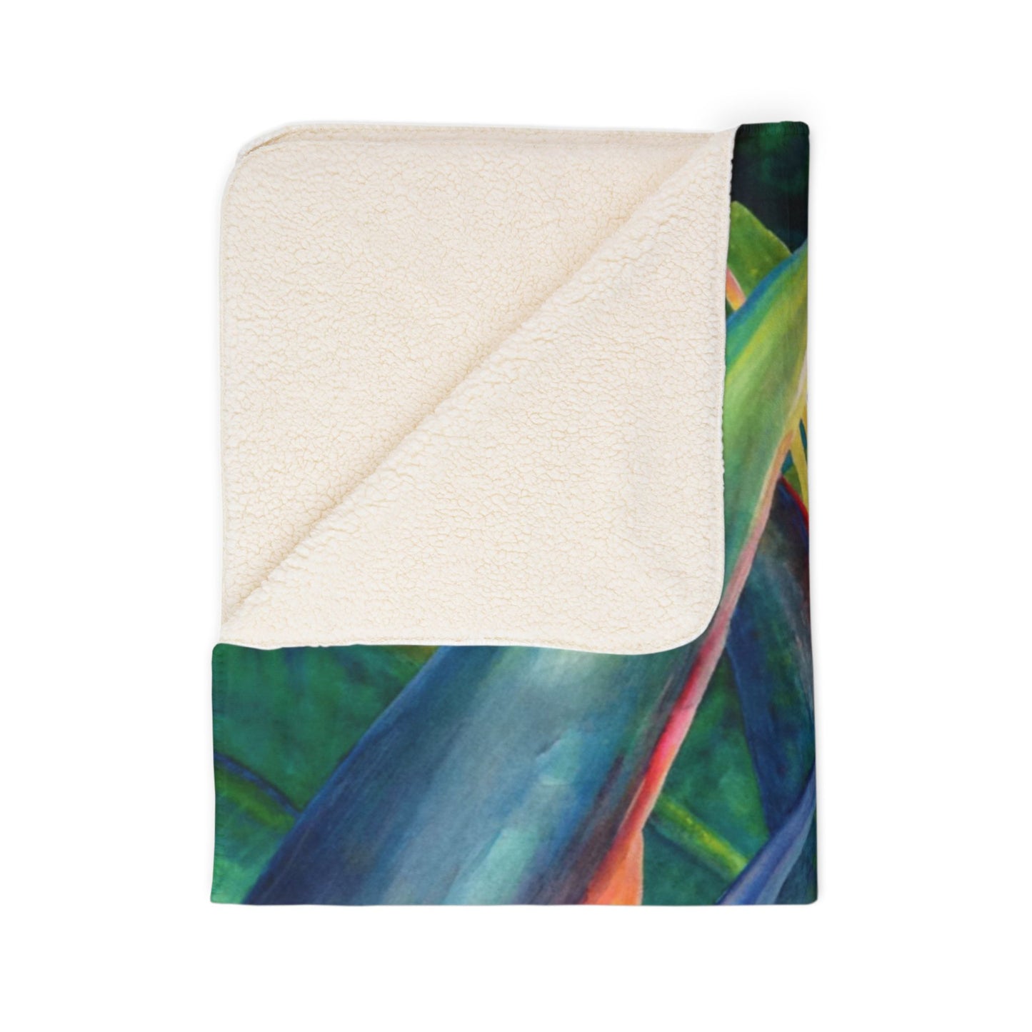 Bird of Paradise Fleece Sherpa Blanket — Tropical Floral Throw for Cozy Home & Beach Seasons