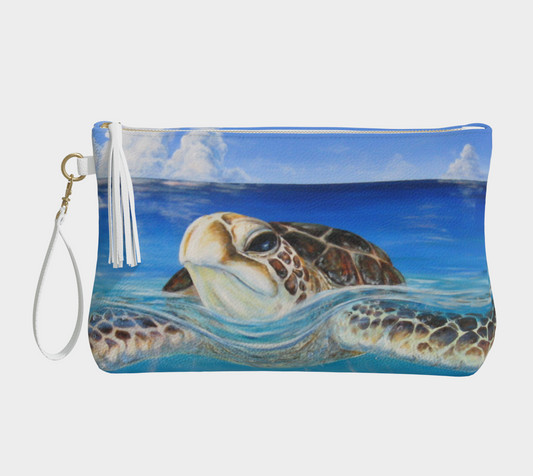 "Peace of the Tropics" Vegan Leather Clutch Bag