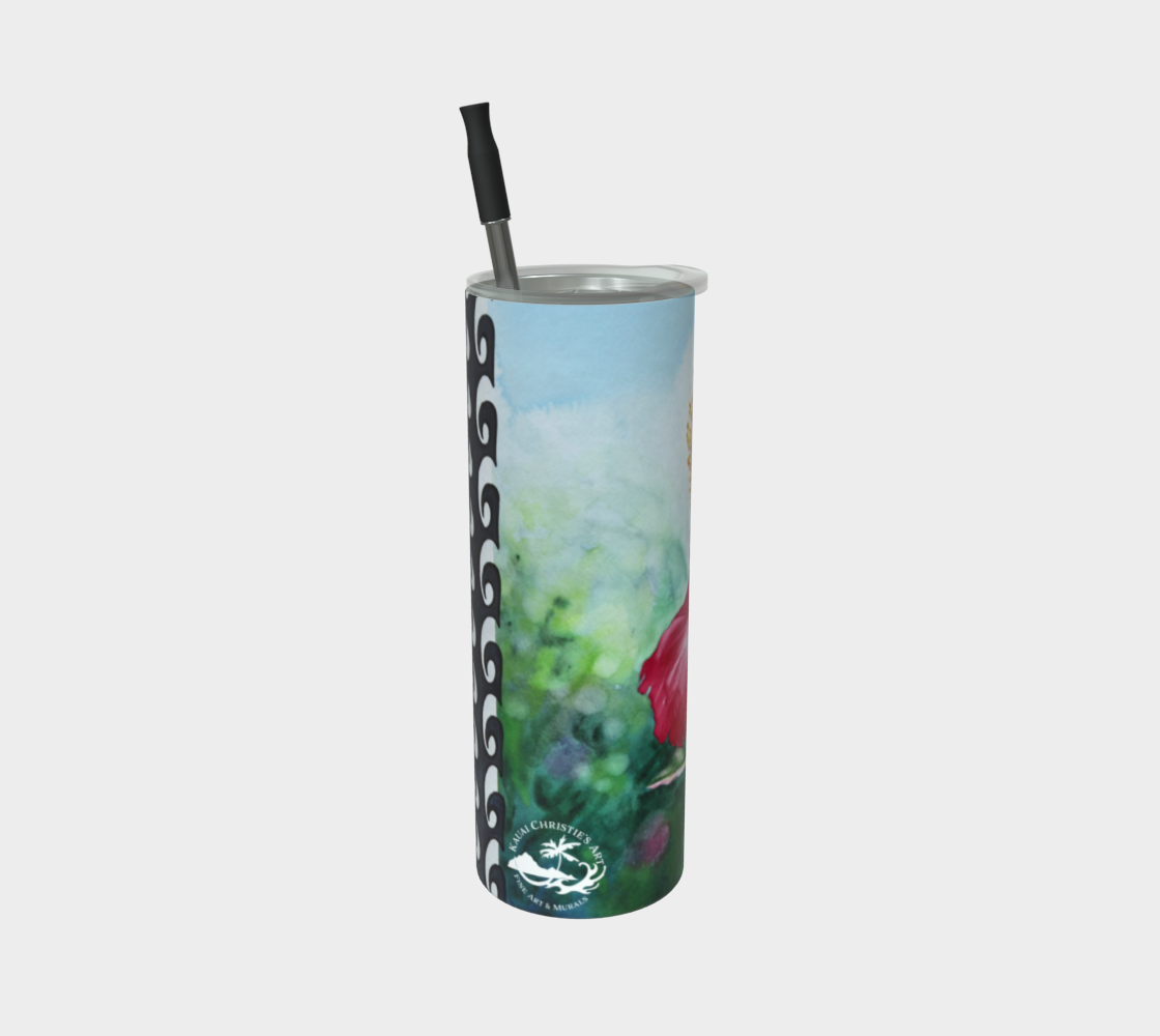 Aloha, Hibiscus Flower Art Print, Steel Tumbler Drinkware
