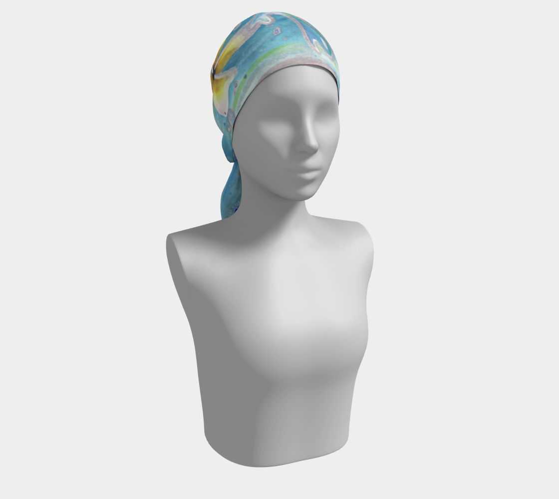 Long Scarf ~ Blue Hawaii art scarf by artist Christie Marie
