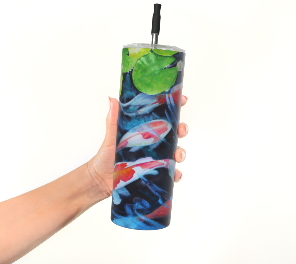 Koi Fish Art Print Steel Tumbler Drinkware