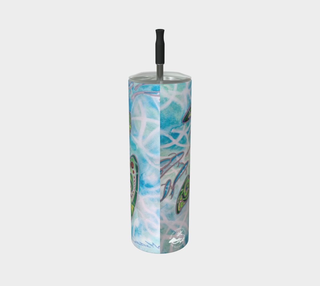 Honu Sea Turtle Art Print  Steel Tumbler Drinkware