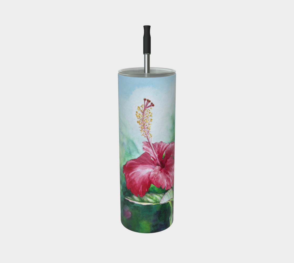 Aloha, Hibiscus Flower Art Print, Steel Tumbler Drinkware