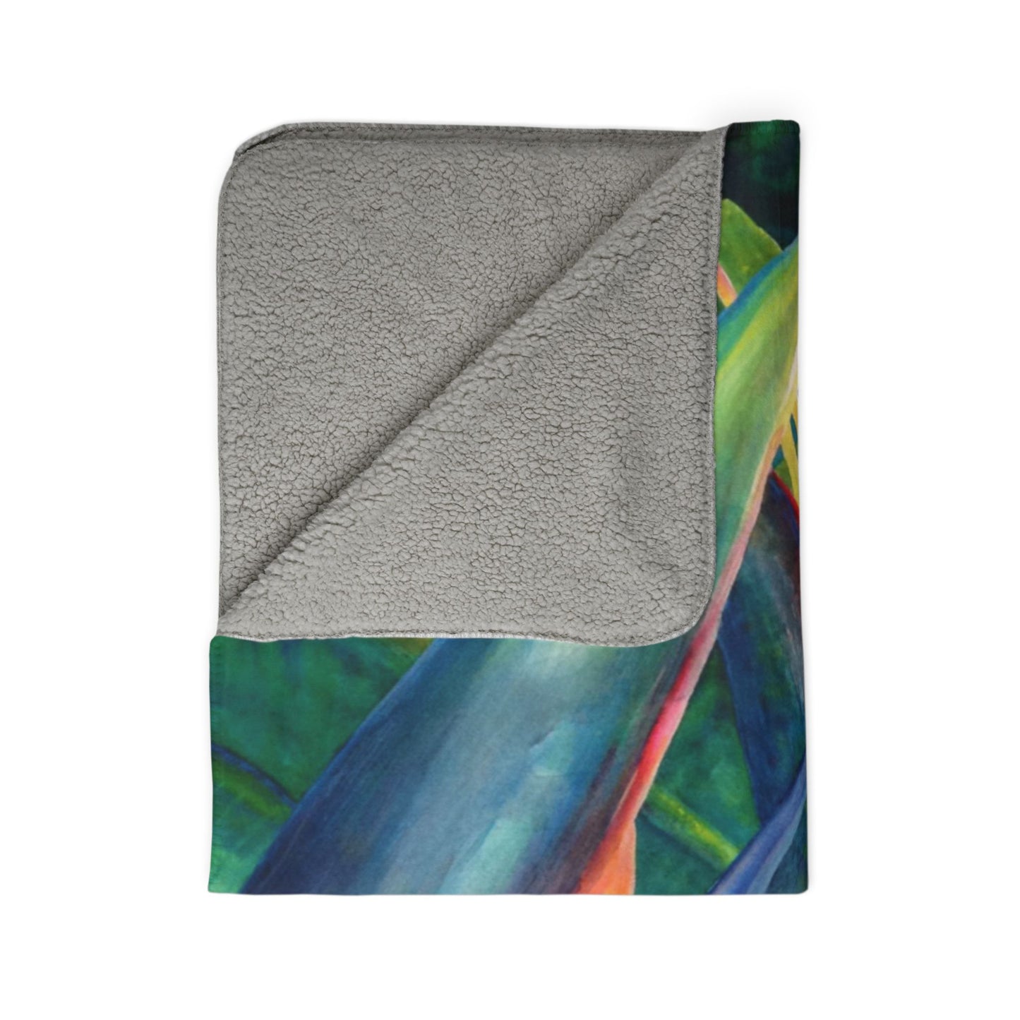 Bird of Paradise Fleece Sherpa Blanket — Tropical Floral Throw for Cozy Home & Beach Seasons