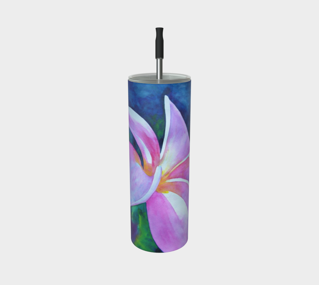Pink Plumeria Flower Art Print Steel Tumbler Drinkware