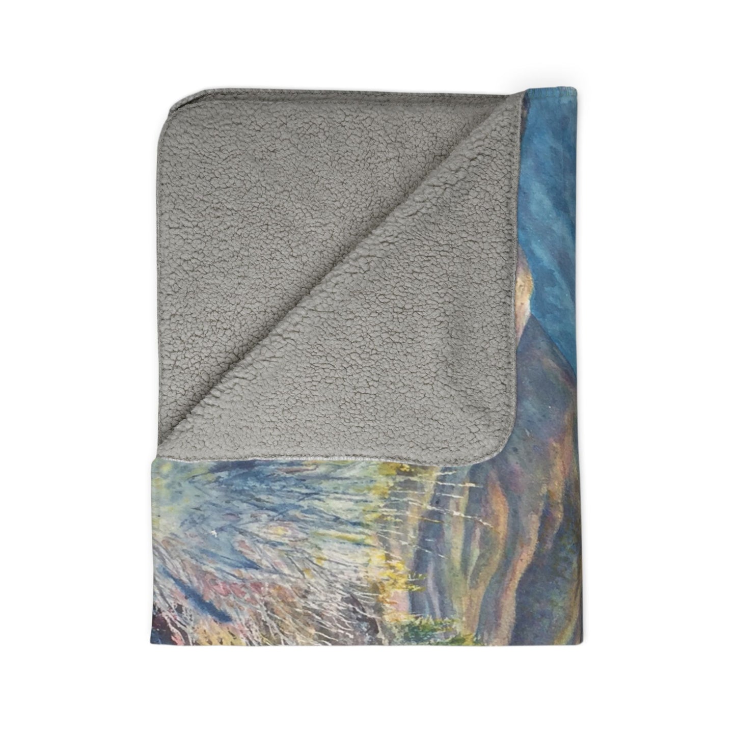 Wild Mustang Horse Sierra Nevada Mountains Sherpa Blanket - Watercolor Wild Horses Throw