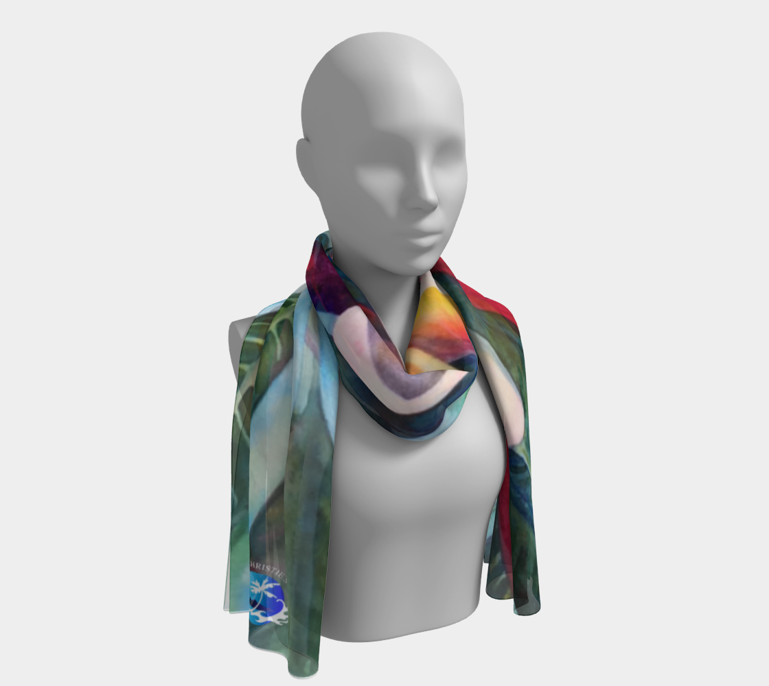 Long Scarf ~ La A Kea 3 art watercolor painting print by artist Christie Marie Elder