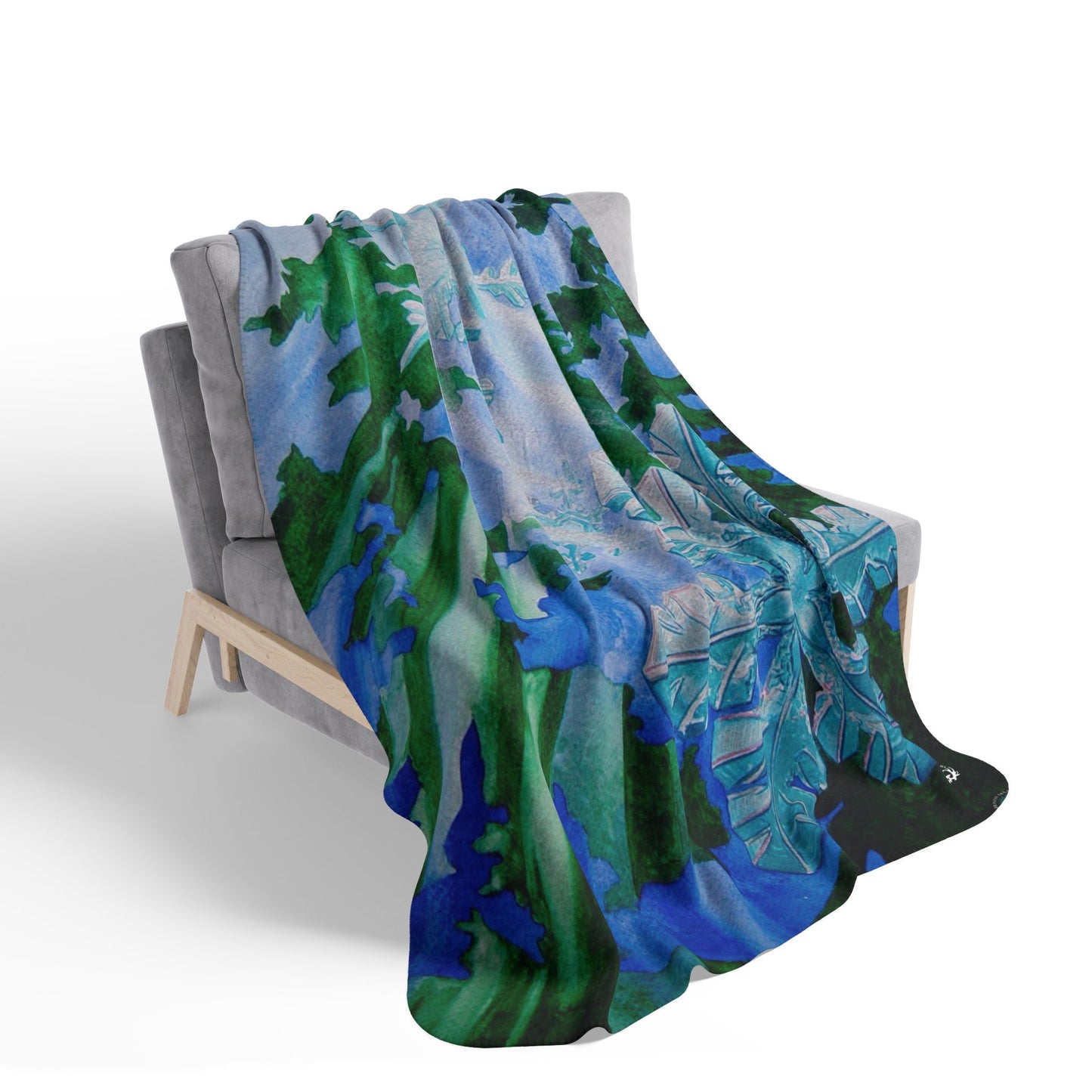 Snowflake Forest Fleece Blanket — Cozy Sherpa Throw for Winter Nights