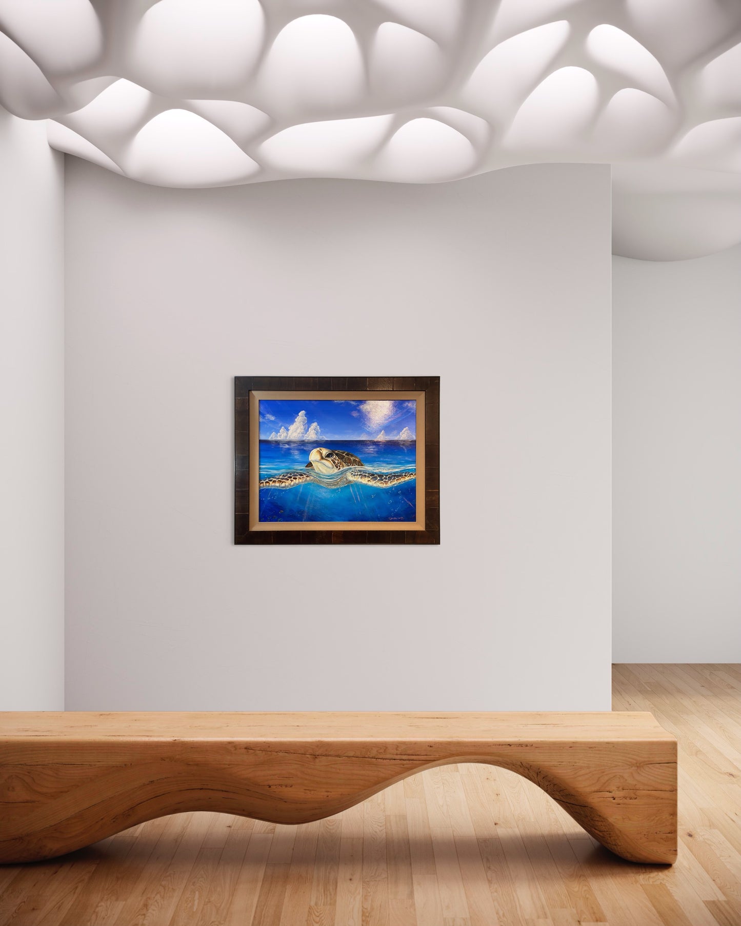 A Peace of the Tropics - Tropical Sea Turtle Art - Large Original Oil Painting - Tropical Hawaiian Ocean Art by Christie Marie E Russell ©