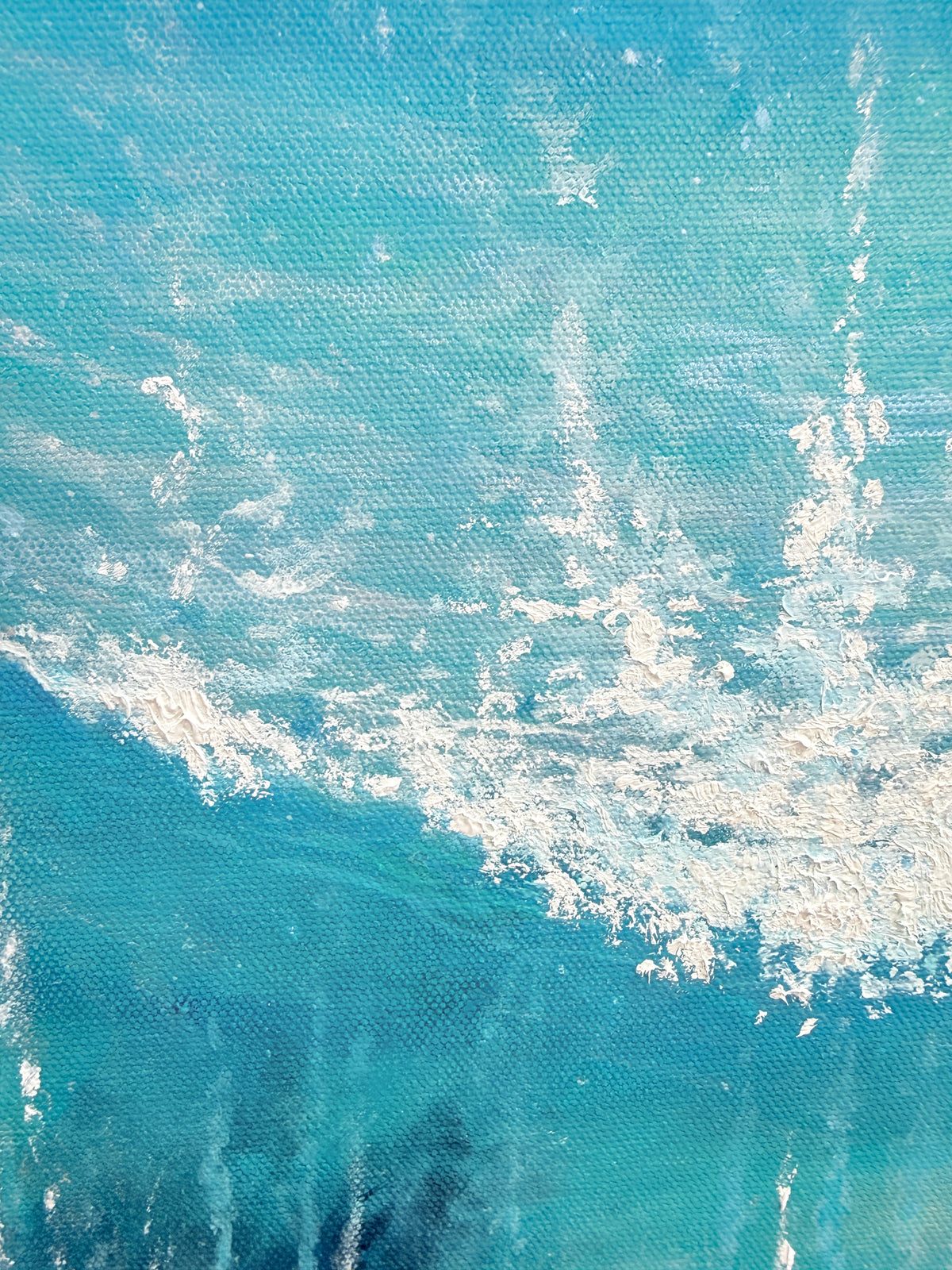 Close-up of breaking waves foam and moving surface water in Nalu me nā Nalu