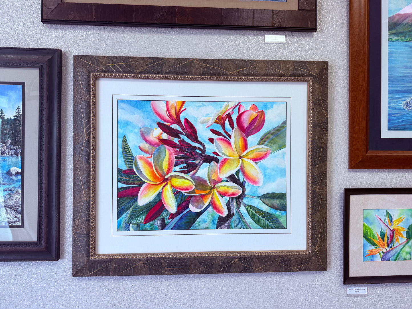 Original Large Watercolor Painting Art, Tropical Plumeria Flowers, Beautiful Hawaiian  Artist Christie Marie ©
